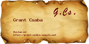 Grant Csaba névjegykártya